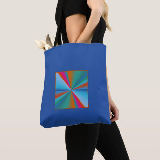 Bolso De Tela Azul con diseño de rueda de color >Totes con patro