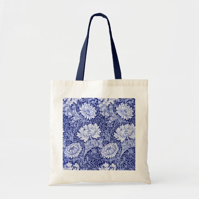 Bolso De Tela Azul crisantemo, William Morris (Frente)
