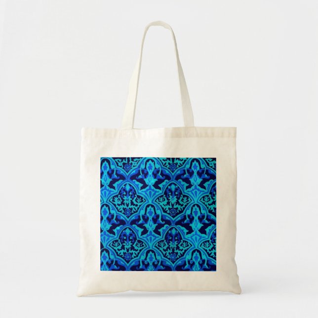 Bolso De Tela azul de Damasco (Frente)