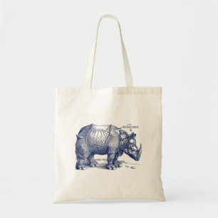 Bolso De Tela Azul de la Marina Rinoceronte del Renacimiento Alb