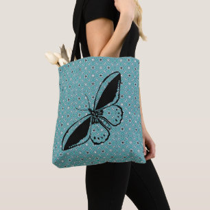 Bolso De Tela Azul de Mariposa 