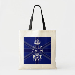 Bolso De Tela Azul de medianoche Mantener la calma Obtén tu men