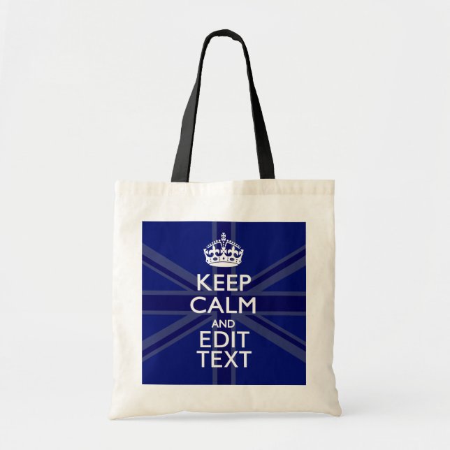 Bolso De Tela Azul de medianoche Mantener la calma Obtén tu mens (Frente)