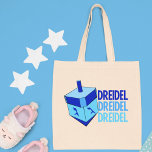 Bolso De Tela Azul Dreidel<br><div class="desc">Dreidel dreidel dreidel en tres tonalidades diferentes de azul con un dreidel azul para Hanukkah.</div>