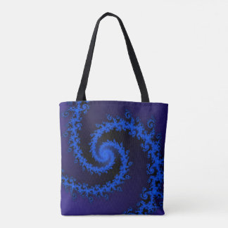 BOLSO DE TELA AZUL EN DISEÑO FRACTAL AZUL