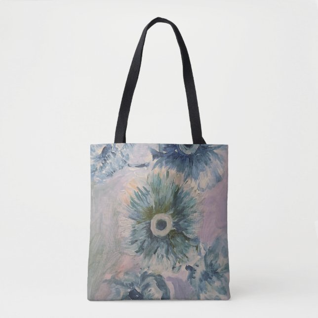 Bolso De Tela Azul floral (Anverso)