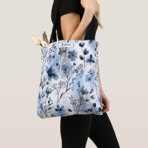 Azul Floral Acuarela Ligera Personalizada Diario