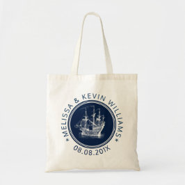Bolso De Tela Azul Marino Náutico Vela Barco