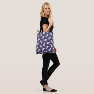 Bolso De Tela Azul marino patrón de oso polar de nieve lindo