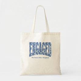 Bolso De Tela Azul Marino Toile Festejo de Despedida de Soltera 