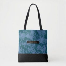 Bolso De Tela Azul Marmóreo | Tote Chic de Vacaciones