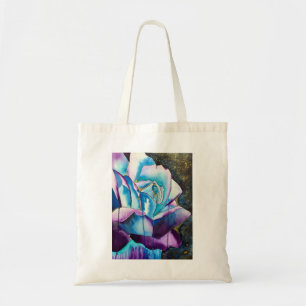 Bolso De Tela Azul morado gótico acuarela arte rosa