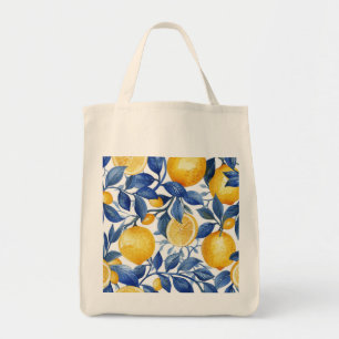 Bolso De Tela Azul negrita Italia Positano Lemon