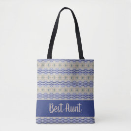 Bolso De Tela Azul Oscuro Y Claro