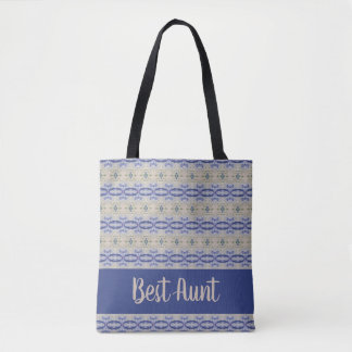 Bolso De Tela Azul Oscuro Y Claro