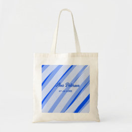 Bolso De Tela azul pastel añadir nombre fecha boho retro patrón 