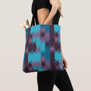Bolso De Tela azul pavo real, púrpura, azul topacio y trueno