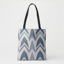 Bolso De Tela Azul Polvoriento Batik Parang Chevron Geométrico C