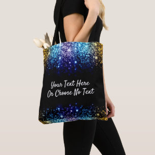 Bolso De Tela Azul púrpura del texto de Ombre del oro de encarg