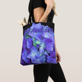 Bolso De Tela Azul púrpura Hydrangeas flores púrpura Mejor tía