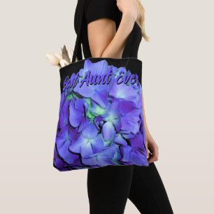 Bolso De Tela Azul púrpura Hydrangeas flores púrpura Mejor tía