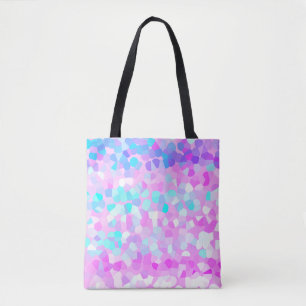 Bolso De Tela Azul púrpura rosa Pastel verde mosaico Resumen