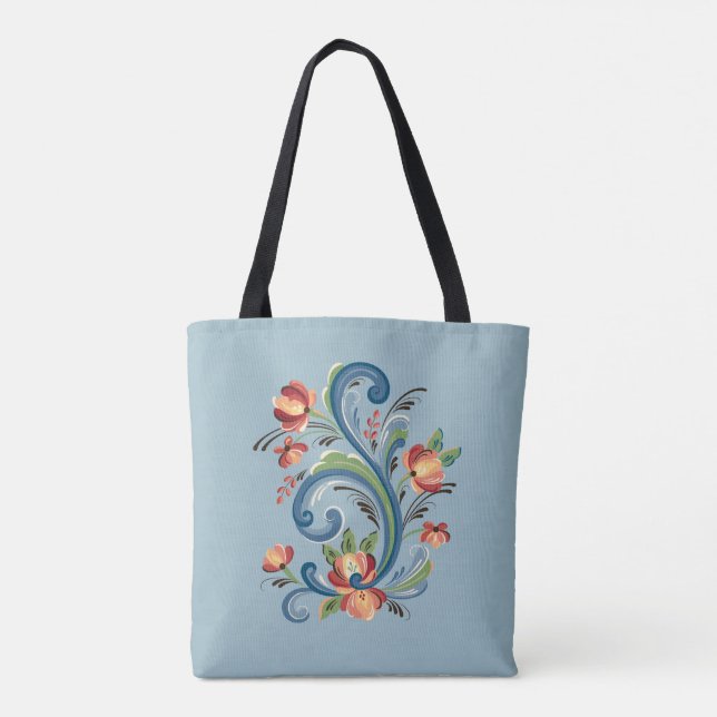Bolso De Tela Azul rosante y rojo (Reverso)