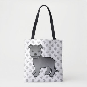 Bolso De Tela Azul Staffordshire Bull Terrier Perro de Dibujos A
