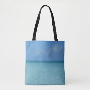 Bolso De Tela Azul turquesa tropical del horizonte del Caribe