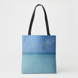 Bolso De Tela Azul turquesa tropical del horizonte del Caribe