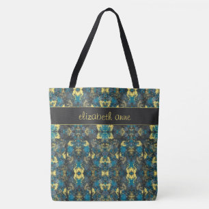 Bolso De Tela Azul y Amarillo Moderno