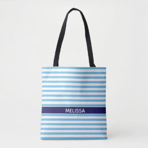 Bolso De Tela Azul Y Blanco De La Armada Personalizada A La Band