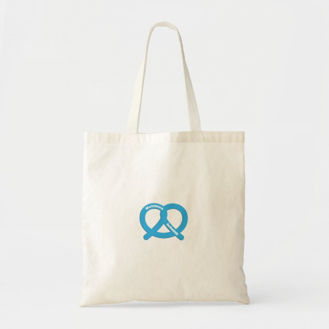 Bolso De Tela Azul y blanco Pretzel Funny Brezel Oktoberfest (Frente)
