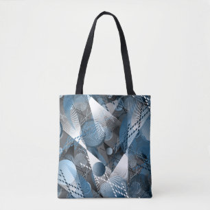 Bolso De Tela Azul y gris. Abstracción.
