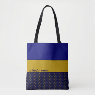 Bolso De Tela Azul y oro personalizado