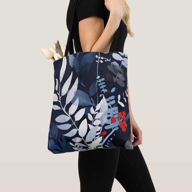 Bolso De Tela Azul y Plata (Detalle)