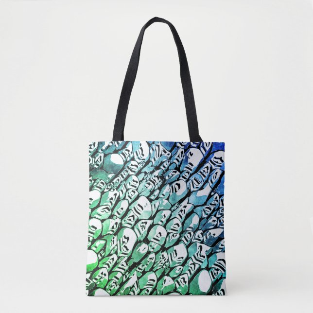 Bolso De Tela Azul y Verde (Anverso)