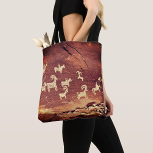 Bolso De Tela Azulejo de cerámica de petroglifo del suroeste