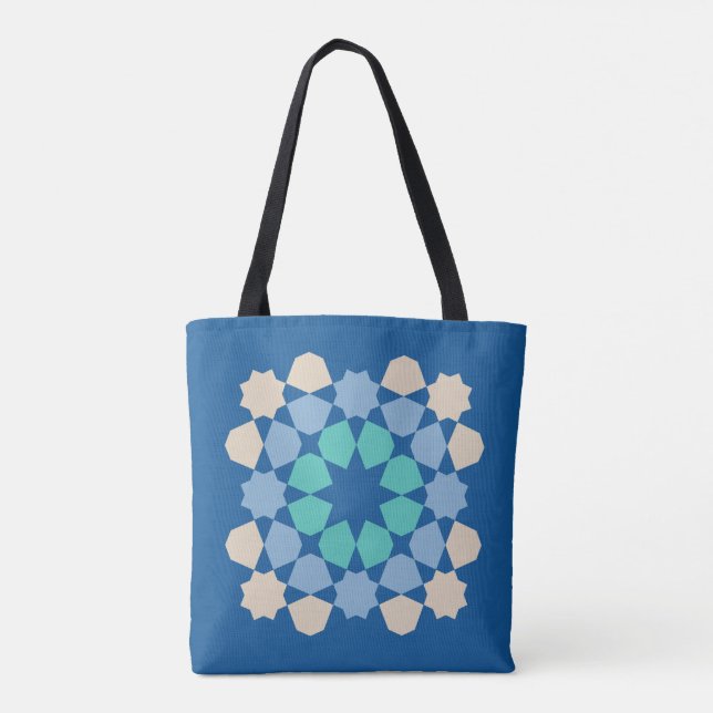 Bolso De Tela Azulejo de Tranquilidad Turquesa (Reverso)