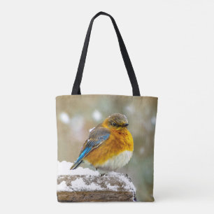 Bolso De Tela Azulejo Oriental en la Nieve - Fotografía Original
