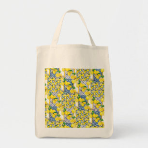 Bolso De Tela Azulejo portugués limón mediterráneo Santorini