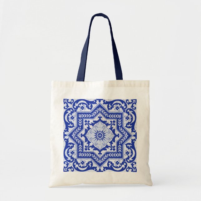 Bolso De Tela Azulejo Vintage (Frente)
