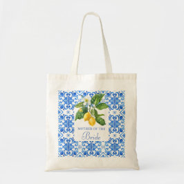 Bolso De Tela Azulejos azules mediterráneos lemons madre novia