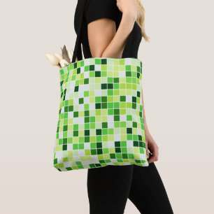 Bolso De Tela Azulejos de Piscina, Baldosas Mosaico Verdes, Patr