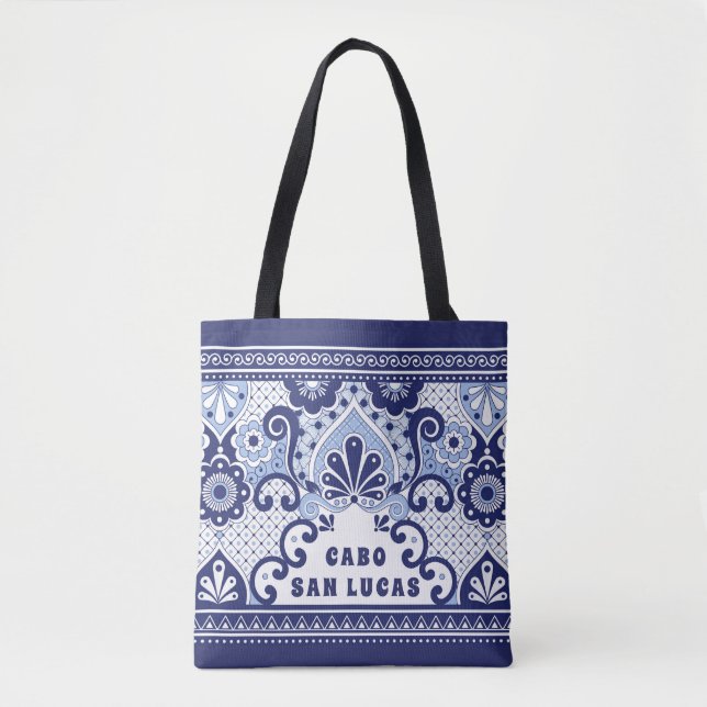Bolso De Tela Azulejos mexicanos Talavera de Cabo San Lucas (Anverso)