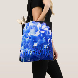 Bolso De Tela Azules flores elegantes hortensias azules cobalto