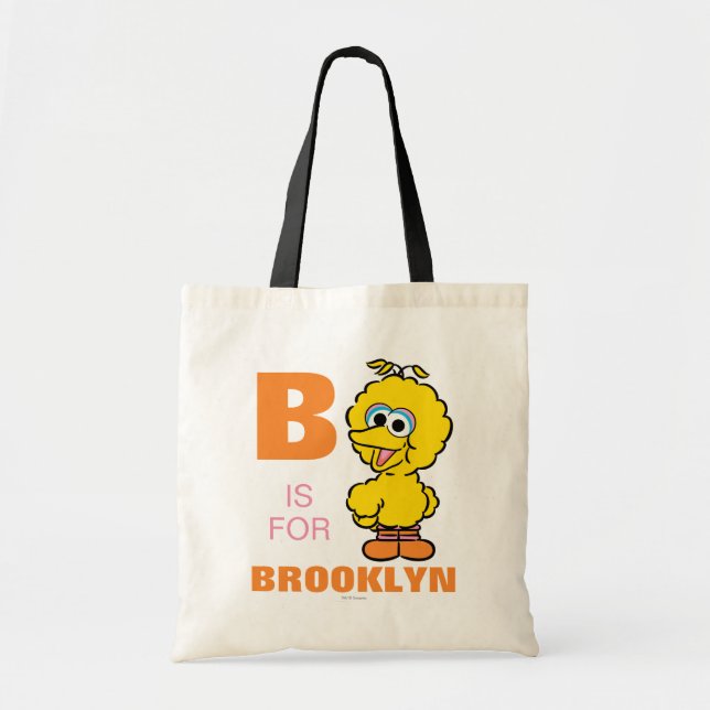 Bolso De Tela B es para Big Bird | Agrega tu nombre (Frente)