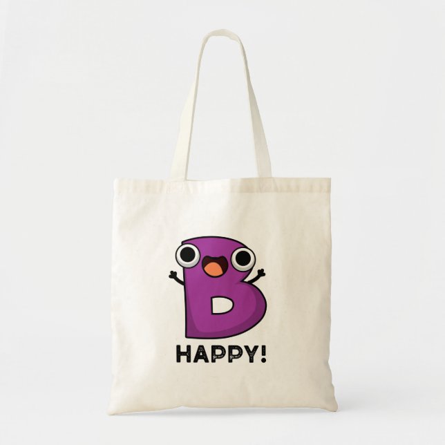 Bolso De Tela B Happy Funny Alphabet Pun (Frente)