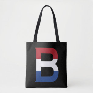 Bolso De Tela B Monograma sobrepuesto en la bandera de la LND en