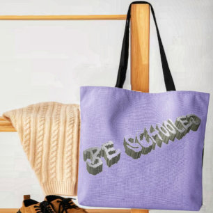 Bolso De Tela B Schooled Gray-Wht
